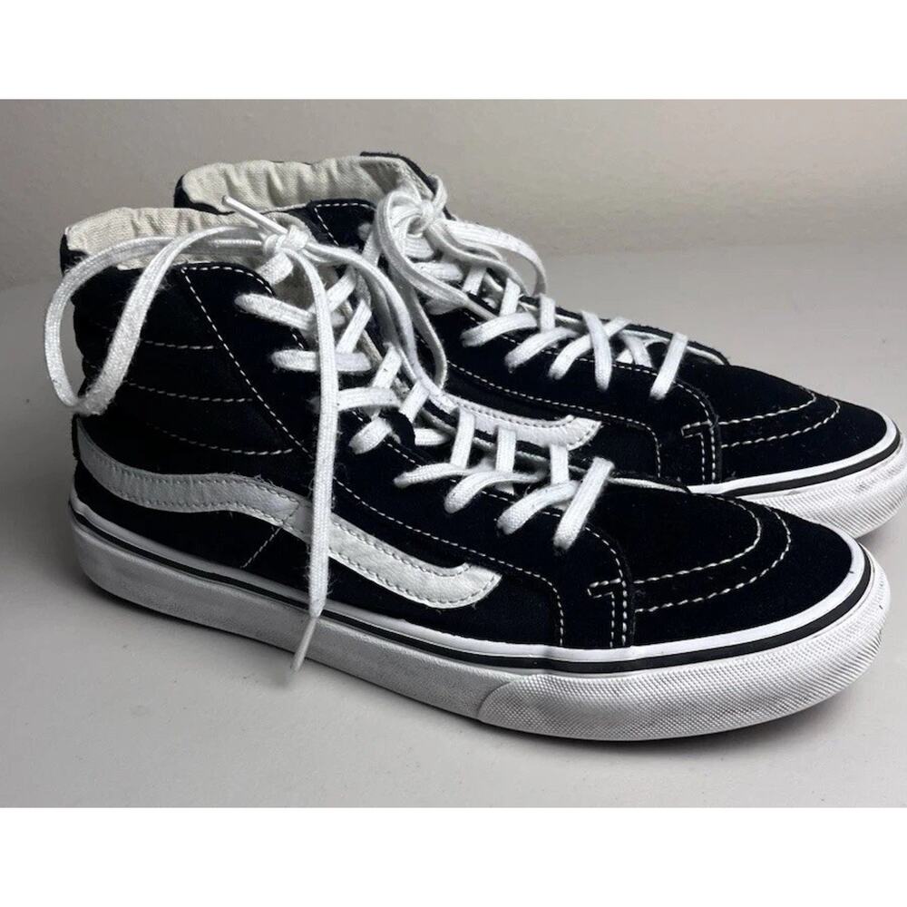 Vans sk8 High Top Black Canvas Skate Shoes Size 6.5 Men/8 Woman Classic